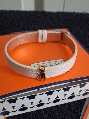 KEEP Collective Champagne Leather Bracelet - Gold Cat Charm Accent